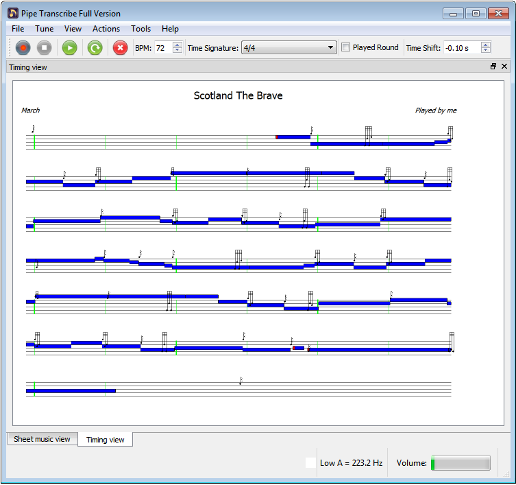 Analyse your playing with the timing view